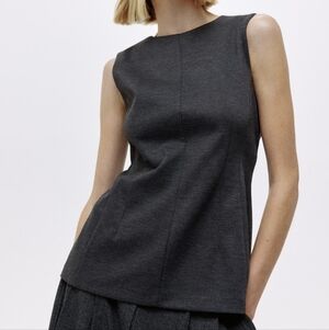 Ponte Peplum Top -Sleeveless